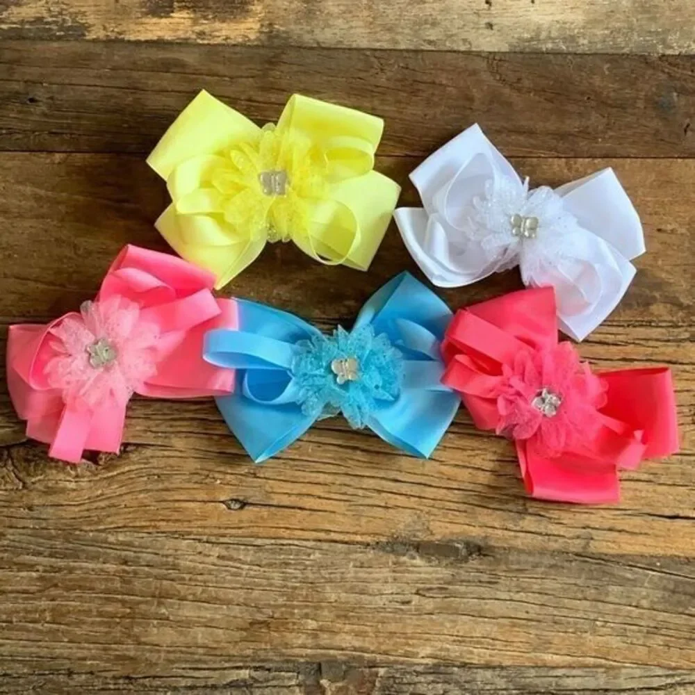 Oversized girl baby hair bows 5 pc bundle